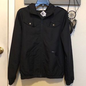 Black Volcom Zip Up Hoodie
